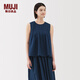 無印良品（MUJI）女式 棉紗無袖罩衫上衣打底衫女款內(nèi)搭女裝25年夏季 BC2MKA5S 藏青色 XL （165/92A）