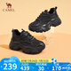 駱駝（CAMEL）老爹鞋女運動拼接鞋面厚底休閑鞋 L24S283622 黑色（四季款） 36