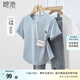 她池正肩T恤2025春夏新款女裝簡(jiǎn)約小狗刺繡短袖圓領(lǐng)上衣