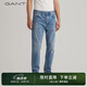 GANT【100%棉】甘特春季男士中腰寬松水洗色直筒牛仔時尚休閑長褲 993淺藍 33