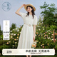 紫涵（ZIHAN）紫涵白色連衣裙女夏季法式度假風(fēng)疊穿吊帶裙兩件套仙女裙 米金 L