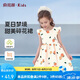 俞兆林（YUZHAOLIN）女童連衣裙夏季兒童裙子中小童無袖田園碎花裙可愛公主裙