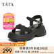 他她（TATA）涼鞋女鞋2025夏季新款休閑厚底法式氣質(zhì)時(shí)裝涼鞋女 黑色 36