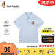 暇步士（Hush Puppies）童裝兒童POLO衫25夏中大童男童速干短袖T恤 冰晶藍(lán)  150 