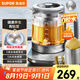 蘇泊爾（SUPOR）純鈦養(yǎng)生壺 玻璃面板燒水壺 316L不銹鋼恒溫煮茶器  加大濾網(wǎng) 電熱水壺多段保溫1.5L SW-15YJ55