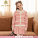 IVY HOUSE常春藤兒童裝女童2023年秋季新款經(jīng)典優(yōu)雅小香風(fēng)甜美氣質(zhì)毛織套裝 大紅 110cm