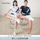 Calvin KleinJeans夏季男女情侶中性休閑ck美式大字母印花純棉短袖T恤J317893 YAF-白色 L （推薦150-170斤）