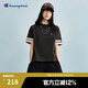 Champion冠軍短袖女2025春季新款拼接撞色美式復(fù)古風T恤潮牌寬松 水墨黑 M