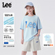 Lee兒童短袖套裝2025夏季新款男童女童休閑百搭兩件套中大童T恤半袖 天藍色 160 cm