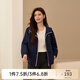 纖莉秀【休閑運(yùn)動(dòng)連帽外套】大碼女裝寬松百搭開衫胖mm2025秋新款0965 藏藍(lán)色 XL