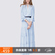 MeetMetro瑪依爾法式仙女連衣裙女2025春新款高端氣質(zhì)純欲風(fēng)裙子禮服長裙 淺藍(lán)【現(xiàn)貨】 L