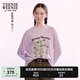 Teenie Weenie小熊長袖T恤女2025年夏季新款甜美清新田園印花T恤打底衫女 淺紫色 L