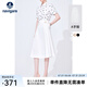 Navigare意大利小帆船顯瘦a字裙女士春季純棉高級(jí)感半身裙百搭通勤百褶裙 科技白 L