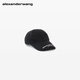 亞歷山大·王alexanderwang做舊徽標裝飾棒球帽休閑 情侶同款情人節禮物 水洗黑色 OS（58-65cm）