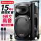 新科H318 廣場舞音響 戶外音箱藍牙拉桿大功率大音量便攜式移動演出k歌跳舞地攤擺攤15英寸雙話筒版