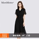MeetMetro瑪依爾黑色雪紡連衣裙女2025夏季新款飄帶領(lǐng)輕熟風(fēng)裙子 黑色【現(xiàn)貨閃電發(fā)】 L