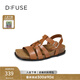 迪芙斯（D:FUSE）2025夏季新款舒適鏤空羅馬涼鞋豬籠勃肯鞋女鞋 棕色/紅棕色 37