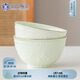 蘇氏陶瓷（SUSHI CERAMICS）浮雕青瓷描金小草面碗飯碗沙拉碗6英寸2個(gè)裝