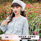 紫涵（ZIHAN）紫涵鏤空菱格針織開衫女春季清新文藝小個(gè)子短毛衣外套 風(fēng)鈴花藍(lán)-1 XS