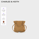 CHARLES&KEITH25秋新品小號絨面抽繩托特包福袋包七夕禮物CK2-80151536-1 Sahara Sand沙色 S
