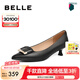 百麗（Belle）方扣高跟鞋女商場(chǎng)同款羊皮細(xì)跟單鞋Z2N2DCQ3 黑色 35 (225mm)