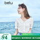 百圖betu女裝夏季新款襯衫法式甜美減齡娃娃領(lǐng)短袖襯衫女2304T45 白色 M