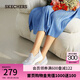斯凱奇（Skechers）漁夫鞋夏季一腳蹬女鞋蕾絲單鞋透氣懶人散步鞋休閑媽媽鞋健步鞋 896020-LTGY/淺灰色 38.5