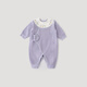 巴厘小豬新生兒衣服春秋莫代爾嬰兒連體衣初生兒秋季爬爬服寶寶哈衣秋款 冰糖紫 73cm