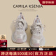 CAMILA KSENIA老爹鞋女士2025新款夏季休閑百搭厚底增高巴黎炸街運(yùn)動鞋子跑步鞋 粉色 37
