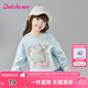 笛莎（DEESHA） 童裝女童長袖衛(wèi)衣2025春季新款兒童女孩可愛小羊印花圓領(lǐng)衛(wèi)衣 微光綠 100