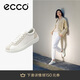 愛(ài)步（ECCO）牛皮簡(jiǎn)約系帶舒適休閑板鞋 柔酷零點(diǎn)女鞋220253 白色/灰白色38