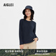 AIGLE艾高ACW22WFLE001女士保暖耐用快干經(jīng)典圓領抓絨衣上衣 帝國深藍 AG011 38