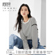 對白別致撞色條紋長袖T恤女2025春裝新款繡花設(shè)計感寬松圓領(lǐng)上衣 白底黑條 M