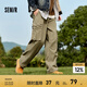 森馬（Semir）褲男冬季工裝風(fēng)抽繩寬松直筒長(zhǎng)褲松緊腰褲子時(shí)尚 駝色50100 M