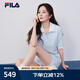 FILA 斐樂(lè )楊冪同款女子針織短袖POLO衫2025夏季新款時(shí)尚休閑寬松上衣 冰心藍-LB L 170/88A/L
