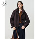 玖姿（JUZUI）戶(hù)外工裝機能風(fēng)連帽外套女2025秋季新款JTFQ40501 深紫 L