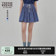 Teenie Weenie小熊半身裙女2025年夏季新款細褶碎花小清新文藝短裙 藏青色 M