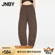 JNBY/江南布衣春秋寬松休閑香蕉衛(wèi)褲女純色微彈柔軟長褲5O9E13220 209/深棕 XS