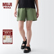 無印良品（MUJI）女式 水洗 平紋 短褲女夏 褲子 休閑短褲 多巴胺純棉全棉BEC27A3S 卡其色 S 155/62A