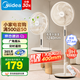 美的（Midea）電風(fēng)扇家用遠(yuǎn)距送風(fēng)遙控智能落地扇七葉智能感溫立式電扇宿舍臥室搖頭 40CM大網(wǎng)罩杏色35mkl