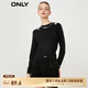 ONLY時(shí)尚潮流露肩顯瘦圓領(lǐng)短款針織衫女|123124031 H1Z 黑色BLACK XS (155) 76A