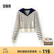 森馬（Semir）針織開衫女短款海軍領(lǐng)溫柔系春2025寬松條紋衫少女感109125106003