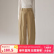 ELLE KIDS秋季新款女童寬松簡約可調(diào)節(jié)腰休閑褲百搭彎刀廓形彎刀褲