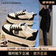 CAMILA KSENIA小白鞋2025新款夏季爆款厚底百搭運動品牌熊貓板鞋增高 黑色 38