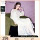 三彩2025春季新款萊賽爾連衣裙A字裙吊帶裙兩件套長裙女