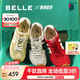 百麗（Belle）跑道歪頭德訓(xùn)鞋女25秋新商場款網(wǎng)面透氣薄底休閑鞋E3H1DCM5 紅色 38 (240mm)