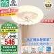 雷士（NVC）全光譜風(fēng)扇燈吊扇燈 護(hù)眼級(jí) 兒童房LED智能調(diào)光臥室餐廳搖頭吹風(fēng) 【全光譜/智能搖頭】62瓦花云