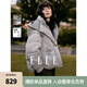 ELLE90白鴨絨灰色短款連帽羽絨服女2024冬季新款休閑拼接保暖外套 淺灰 L