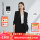 朗姿職業(yè)正裝黑色氣質(zhì)西服外套女裝夏季新款商務(wù)西裝 黑色 L