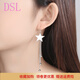 黛詩琳  DSL耳墜女純銀氣質(zhì)長款超仙百搭耳環(huán)2025年新款潮高級感網(wǎng)紅流蘇耳飾 純銀星月耳墜